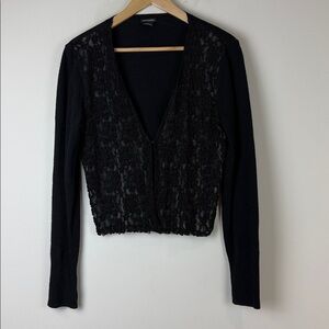 Club Monaco Black Knit Beaded Sweater Size Medium